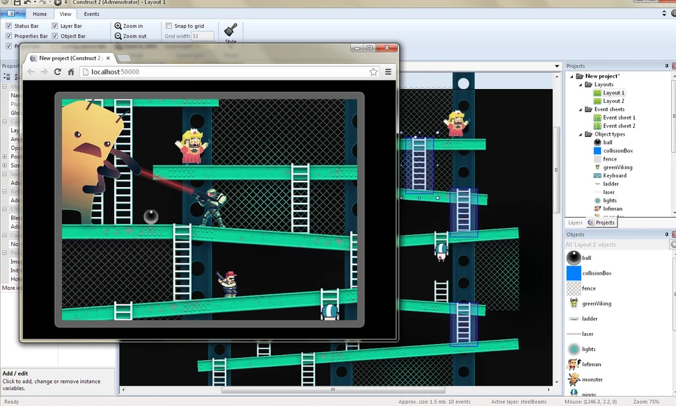 Construct 2 for Drag-and-Drop Game Creation