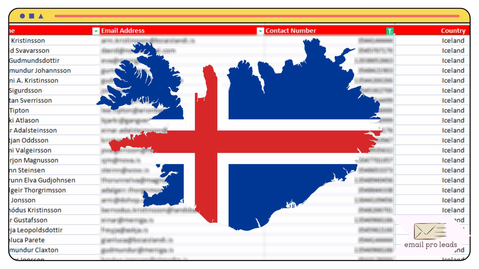 100K Iceland Email Database