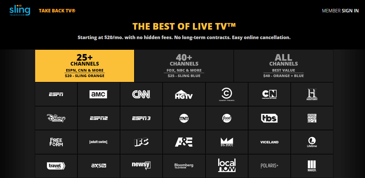 SlingTV Orange and Blue