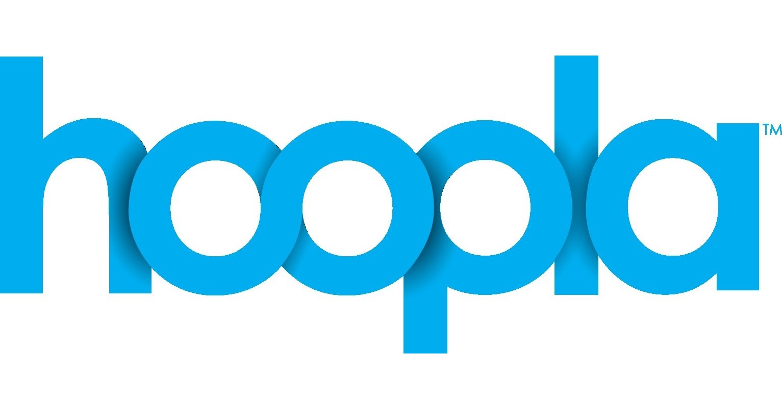 Hoopla Digital Account, web and mobile library media streaming platform for audio books, comics, e-books, movies, music, and TV