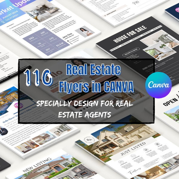 72 Real Estate Flyer Bundle and 38 Other Templates| Canva Editable Listing Flyers | For Sale Flyer| Open House Flyer
