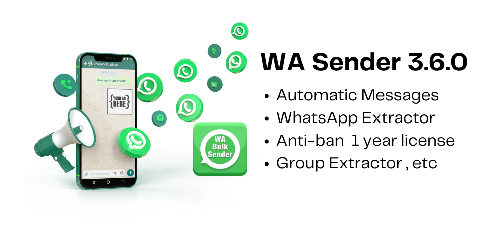 WA Sender 3.6.0 - 1 PC - 1 Year Licence - WhatsApp Bulk Messaging